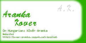 aranka kover business card